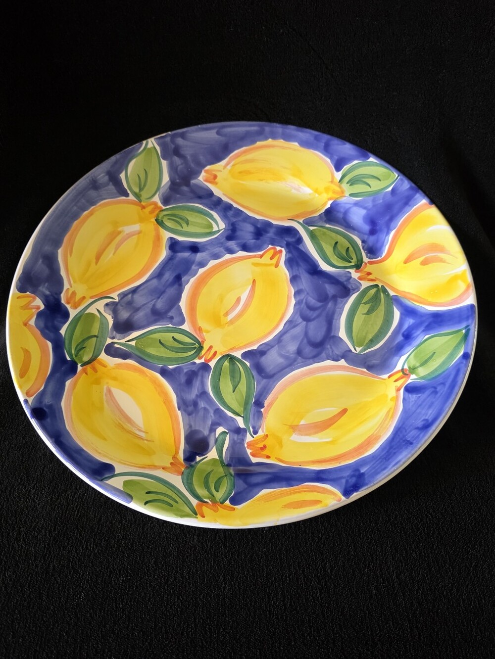 Eduardo Alves & Filhos Portugal Hand Painted Lemon 14” Serving Platter - Picture 3 of 11